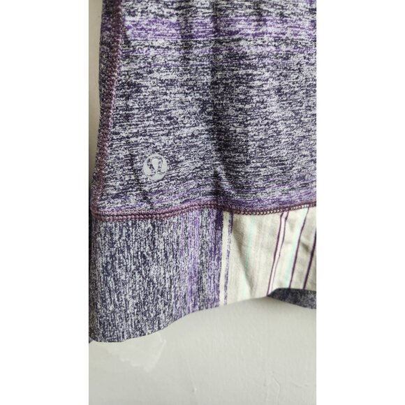 Lululemon Race Your Pace Long Sleeve Osaka Stripe Heathered Black Grape size 4 - Picture 6 of 7
